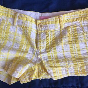 Lilly Pulitzer Yellow Seersucker Shorts